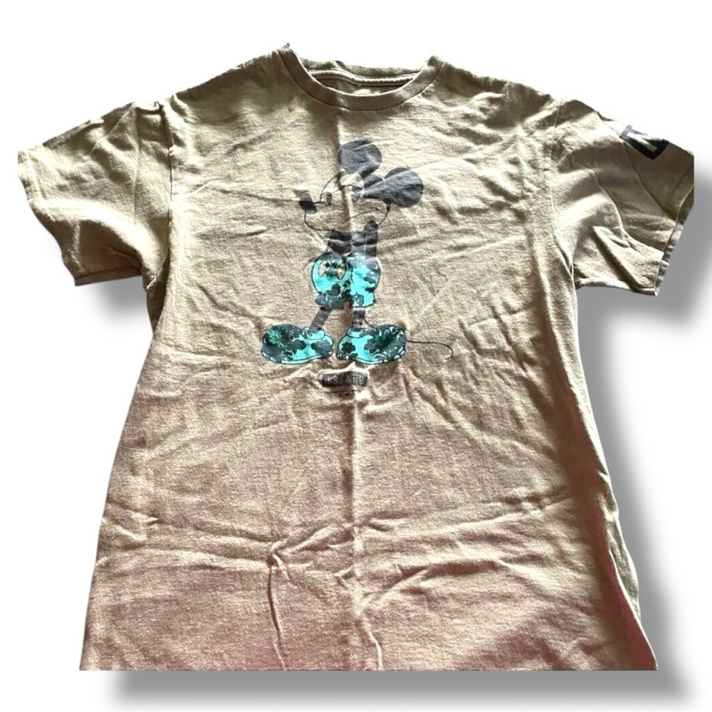 Disney x NEFF Mickey Mouse Men's Beige Graphic T-Shirt Size M